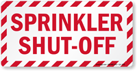 Sprinkler Shut Off Label