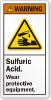 Sulfuric Acid Wear Protective Equipment Label