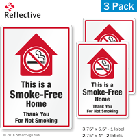 This Is A Smoke Free Home No Smoking Label Set