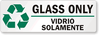 Glass Only Bilingual Recycling Label