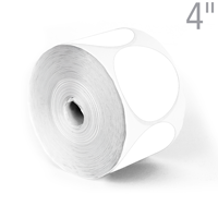 White Circular Color Coded Labels Roll
