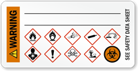 Warning, Biohazard and GHS Secondary Label