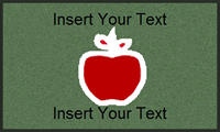 Custom School Floor Mat, Apple, 3' x 5'