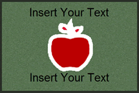 Custom School Floor Mat, Apple, 4' x 6'