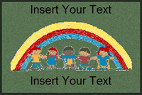 Custom School Floor Mat, Rainbow Kids, 2' x 3'