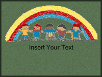 Custom School Floor Mat, Rainbow Kids, 3' x 4'