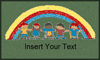 Custom School Floor Mat, Rainbow Kids, 3' x 5'