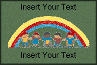 Custom School Floor Mat, Rainbow Kids, 4' x 6'