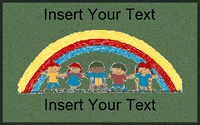 Custom School Floor Mat, Rainbow Kids, 5' x 8'