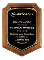 Custom Black Shield Walnut Wooden Award Plaque