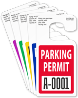 Jumbo Numbered Parking Permit Hang Tag