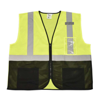 Type R, Class 2, Two-Toned Black & Lime Mesh Vest with Reflective Tape