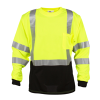 Type R, Class 3, Long-Sleeve Shirt with Black Front Panel and Reflective Tape