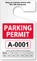 Standard Rearview Mirror Parking Permit Hang Tag