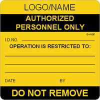 Authorized Personnel Only Label [add name/logo]