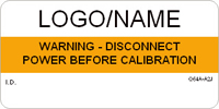 Warning  Disconnect Power Before Calibration Label