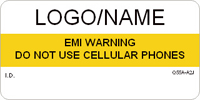 EMI Warning Don't Use Cellular Phones Label
