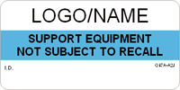 Support Equipment Not Subject to Recall Label
