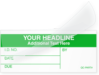 Custom Self Laminating Calibration Label  Add Headline Text