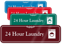 24 Hour Laundry ShowCase Wall Sign