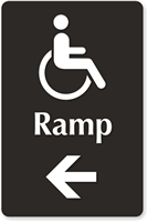 Ramp with Accessible Pictogram Left arrow Sign