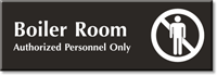 Boiler Room Authorized Personnel Only Engraved Door Sign