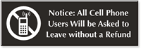 Cell Phone Users Asked To Leave Engraved Sign
