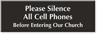 Silence Cell Phones In Church Engraved Sign