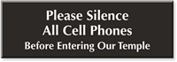Silence Cell Phones In Temple Engraved Sign