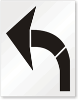 Curved Arrow Symbol Pavement Stencil