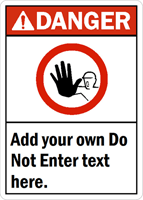 Danger (ANSI) Do Not Enter text Sign