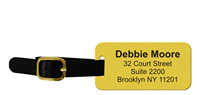 Customizable Brass Luggage Tag with Leather Strap