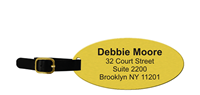 Custom Oval Brass Luggage Tag