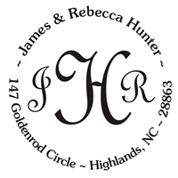 Custom Round Monogram Address Self Inking Stamp