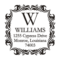 Custom Round Ornament Border Address Stamp