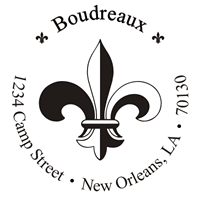 Custom Fleur de Lis Round Address Stamp