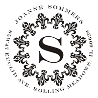 Custom Fanciness Round Monogram Self Inking Address Stamp