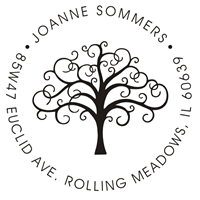 Custom Tree Round Address Self Inking Stamp