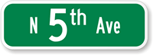 Custom Civic Street Sign with Prefix Lower Case