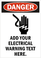 Custom ELECTRICAL WARNING Sign