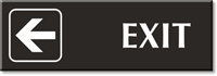 Exit with Left Arrow Engraved Sign