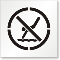 No Diving Floor Stencil