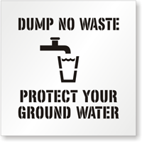 Dump No Waste Protect Ground Water Floor Stencil