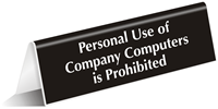 Personal Use of Company Computers Prohibited Sign