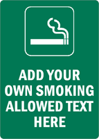 ADD YOUR OWN SMOKING ALLOWED TEXT HERE