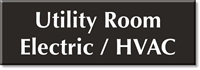 Utility Room Electric / HVAC Select a Color Engraved Sign