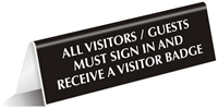Visitors Sign In Office Tabletop Tent Sign