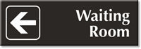 Waiting Room with Left Arrow Engraved Door Sign