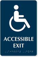 Accessible Exit TactileTouch Braille Door Sign