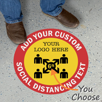 Add Your Custom Social Distancing Text Floor Sign